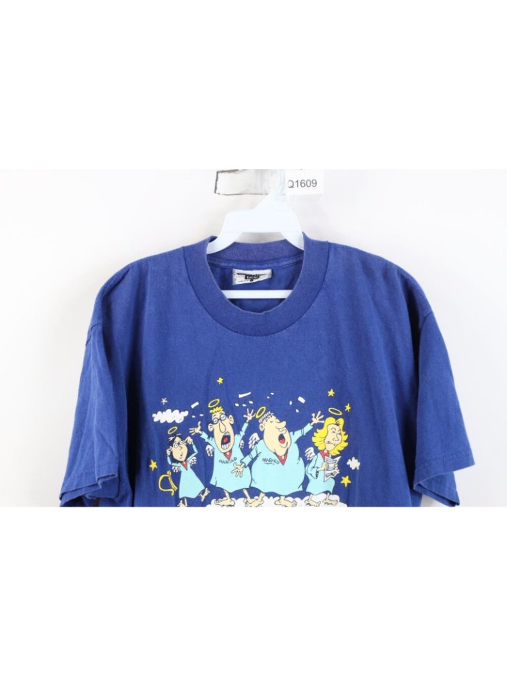 Vtg 90s Mens Large Faded Funny Christmas Hark The Harold Angels Sing T-Shirt USA - Picture 2 of 13